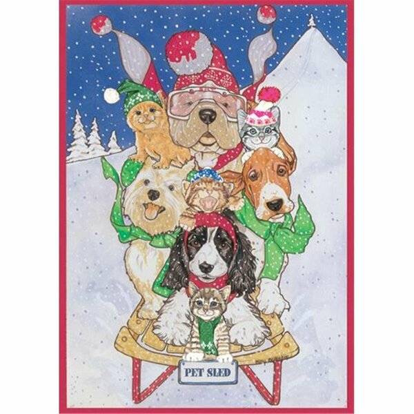 Pipsqueak Productions Mix Dog With Cat Holiday Boxed Cards C417